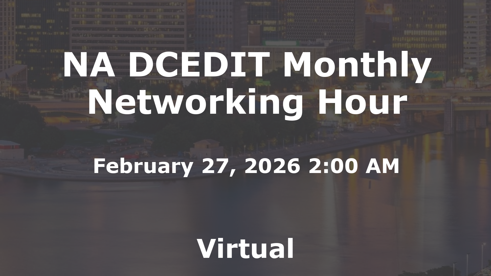 NA DCEDIT Monthly Networking Hour event image